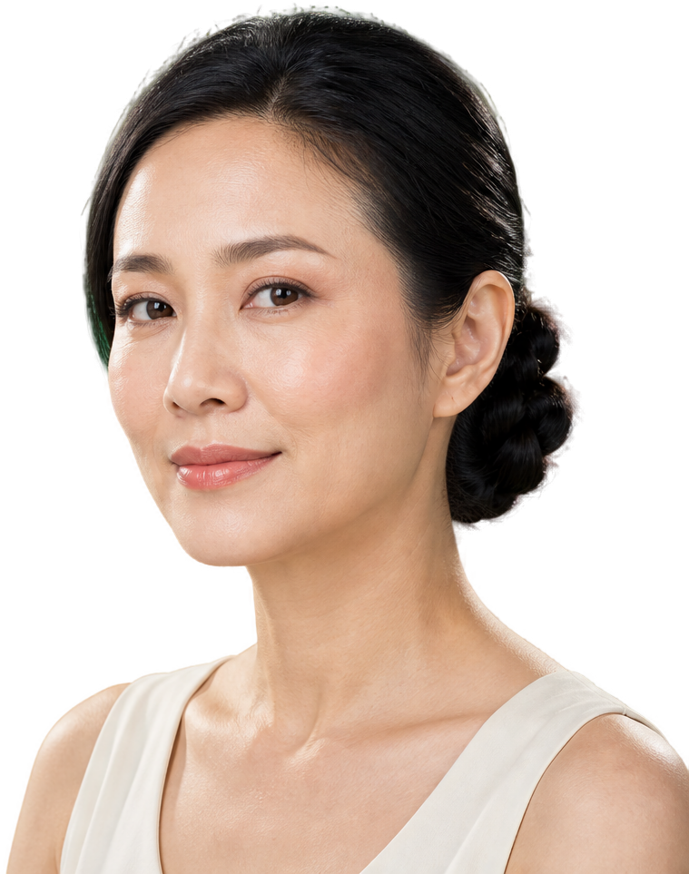 นางแบบในภาพนำเสนอ Karisma แต่งหน้าอ่อนในสไตล์ KPS Aesthetic