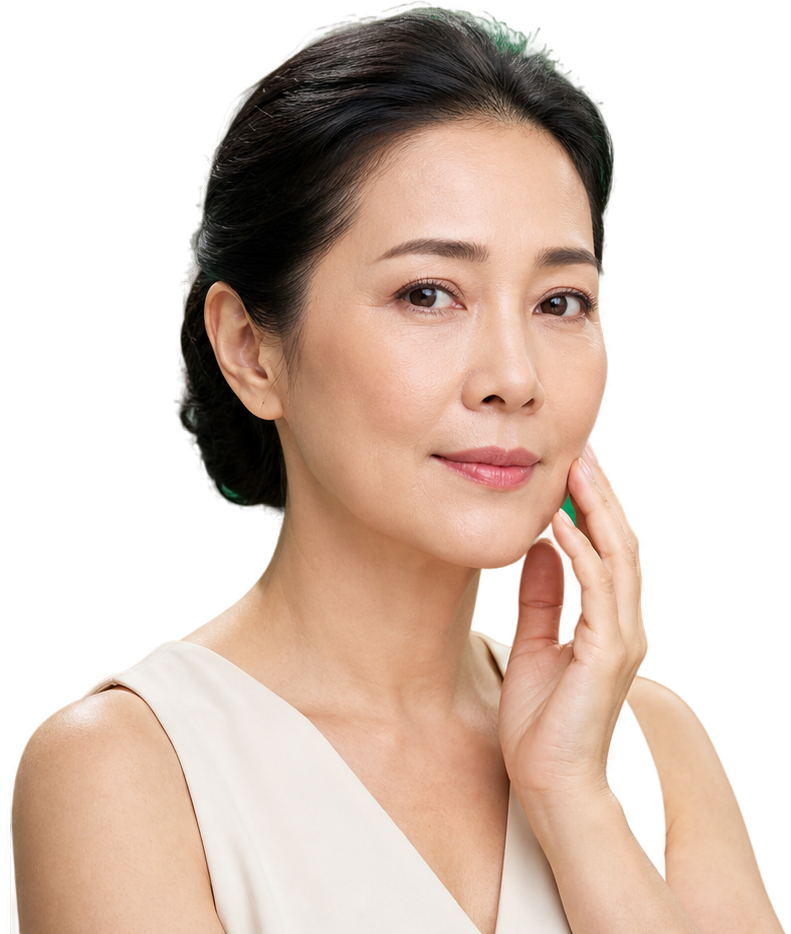 นางแบบในภาพนำเสนอ Nucleofill แต่งหน้าอ่อนในสไตล์ KPS Aesthetic
